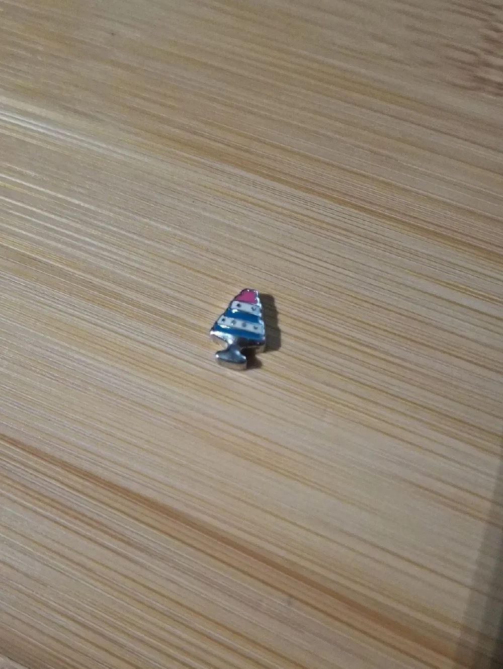 Tiered Cake Charm - Pink, Blue, White